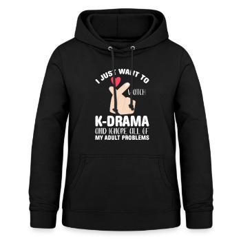 K-Drama Kdrama Drame coréen Corée Hallyu K-Drama - Sweat à capuche Femme - noir - Devant - AI Model Female 172 light (172cm)
