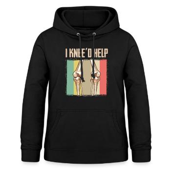 Chirurgie du genou et du genou Articulation du genou I Le genou aiderait à la réadaptation - Sweat à capuche Femme - noir - Devant - AI Model Female 172 light (172cm)