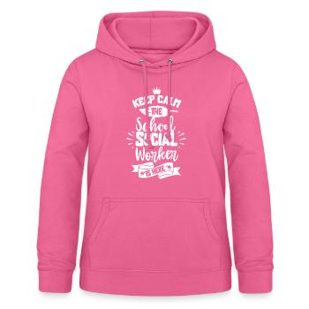 Garder son calme Le travailleur social scolaire est là profession - Sweat à capuche Femme - rose - Devant - AI Model Female 172 light (172cm)