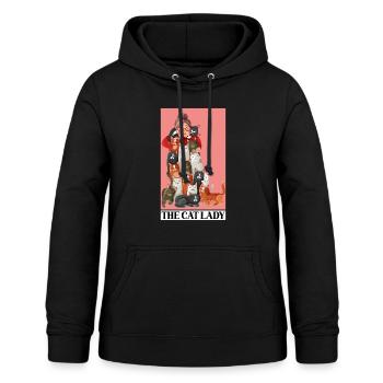 Die Katzendame Tarotkarte liest okkulte dunkle Magie - Frauen Hoodie - Schwarz - Vorne - AI Model Female 172 light (172cm)