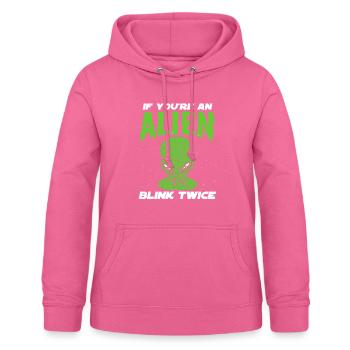 Si vous êtes un extraterrestre, clignez des yeux deux fois astronaute - Sweat à capuche Femme - rose - Devant - AI Model Female 172 light (172cm)
