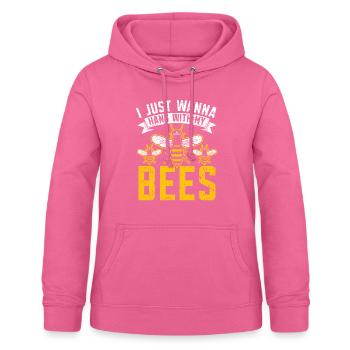 Je veux juste passer du temps avec mes abeilles Apiculteur Abeille - Sweat à capuche Femme - rose - Devant - AI Model Female 172 light (172cm)