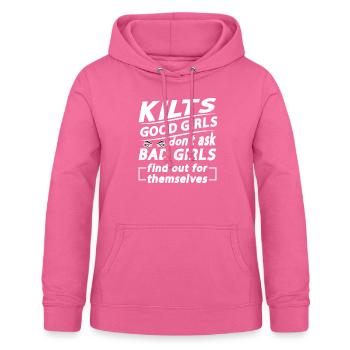 Kilt écossais disant jupe écossaise Écosse - Sweat à capuche Femme - rose - Devant - AI Model Female 172 light (172cm)