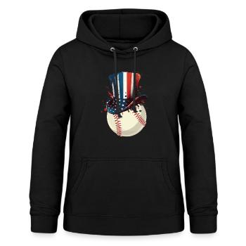 Patriotic America USA Flag 4th Of Juillet Baseball - Sweat à capuche Femme - noir - Devant - AI Model Female 172 light (172cm)