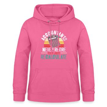 Buchhalter gehen nie in Rente, sie berechnen nur neu - Frauen Hoodie - Pink - Vorne - AI Model Female 172 light (172cm)
