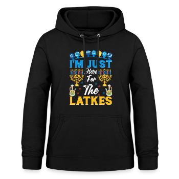 Hanoukka Hanoukka Dreidel Latkes Hanoukka - Sweat à capuche Femme - noir - Devant - AI Model Female 172 light (172cm)