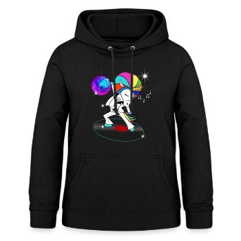 Jahr Disco Vintage Einhorn Style 70 80 - Frauen Hoodie - Schwarz - Vorne - AI Model Female 172 light (172cm)