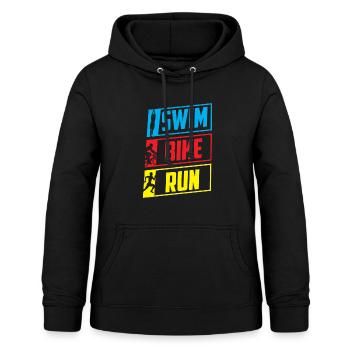 Swim Bike Run Triathlon Triathlet Triathletin - Frauen Hoodie - Schwarz - Vorne - AI Model Female 172 light (172cm)