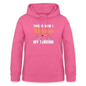 So löse ich meine Spannung Bogenschütze Bogenschießen - Frauen Hoodie - Pink - Vorne - AI Model Female 172 light (172cm)