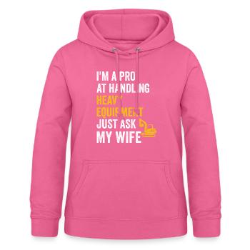 Retro Excavator Slogan Excavator Driver Construction Site - Women's Hoodie - pink - Front - AI Model Female 172 light (172cm)