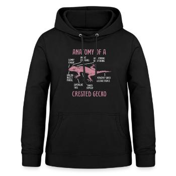 Kronengecko Reptil Gecko Terrarium Haustier - Frauen Hoodie - Schwarz - Vorne - AI Model Female 172 light (172cm)