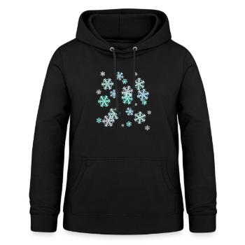 Schnee, Schneeflocke, Eiskristall, Eis - Frauen Hoodie - Schwarz - Vorne - AI Model Female 172 light (172cm)