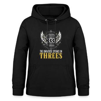 Engelszahl Spirituelle Begleitung Numerologie - Frauen Hoodie - Schwarz - Vorne - AI Model Female 172 light (172cm)