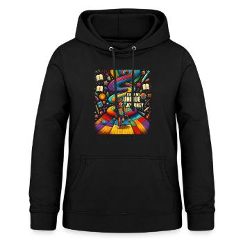 AuDHD Autismus ADHS Autistisches Spektrum Neurodiversität - Frauen Hoodie - Schwarz - Vorne - AI Model Female 172 light (172cm)