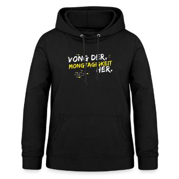 lundi - Sweat à capuche Femme - noir - Devant - AI Model Female 172 light (172cm)