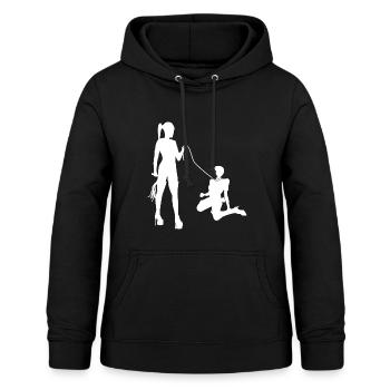 Domina Herrin mit SM Sklavin - Frauen Hoodie - Schwarz - Vorne - AI Model Female 172 light (172cm)