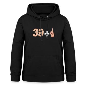 39+1 Citation du 40e anniversaire - Sweat à capuche Femme - noir - Devant - AI Model Female 172 light (172cm)