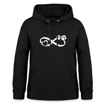 Unendlich Herz Hundeliebe Hundepfoten Hunde Pfoten - Frauen Hoodie - Schwarz - Vorne - AI Model Female 172 light (172cm)