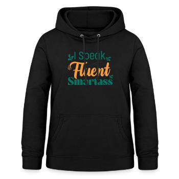 Je parle couramment Smartass Humour ironique - Sweat à capuche Femme - noir - Devant - AI Model Female 172 light (172cm)