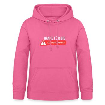 Danke für die Aufmerksamkeit. - Frauen Hoodie - Pink - Vorne - AI Model Female 172 light (172cm)