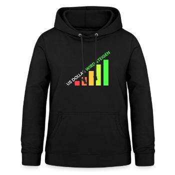 US Dollar wird steigen - Frauen Hoodie - Schwarz - Vorne - AI Model Female 172 light (172cm)