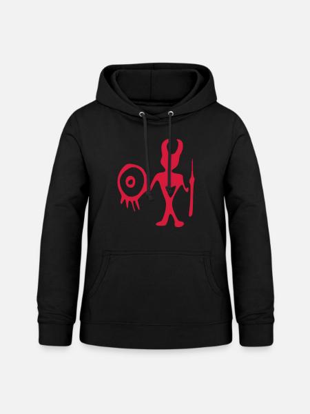 petroglyphe jäger vektor - Frauen Hoodie - Schwarz