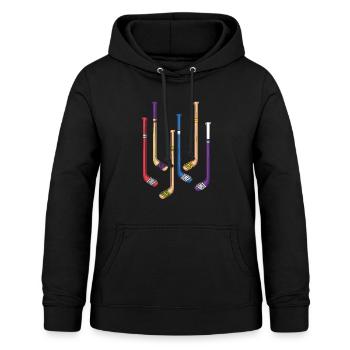 Eishockey Schläger Retro Hockeyschläger Geschenk - Frauen Hoodie - Schwarz - Vorne - AI Model Female 172 light (172cm)