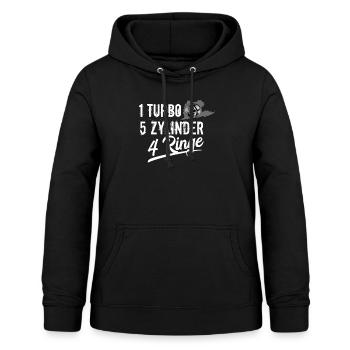 Fünf 5 Zylinder Motor Turbolader 4 Ringe Tuning - Frauen Hoodie - Schwarz - Vorne - AI Model Female 172 light (172cm)