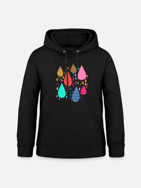 Regentropfen - Frauen Hoodie - Schwarz