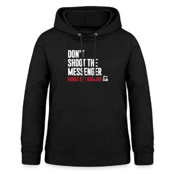 Hands Off Assange - Ne tirez pas sur le Messenger - Sweat à capuche Femme - noir - Devant - AI Model Female 172 light (172cm)