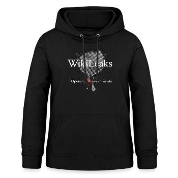 WikiLeaks - Ouverture des gouvernements - Sweat à capuche Femme - noir - Devant - AI Model Female 172 light (172cm)