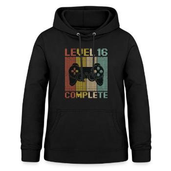 Level 16 Complete Gamer 16 Jahre Zocker - Frauen Hoodie - Schwarz - Vorne - AI Model Female 172 light (172cm)