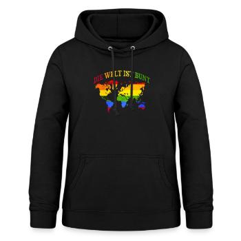 Bunte Welt Regenbogen LGBTQ Gay Pride Geschenk - Frauen Hoodie - Schwarz - Vorne - AI Model Female 172 light (172cm)