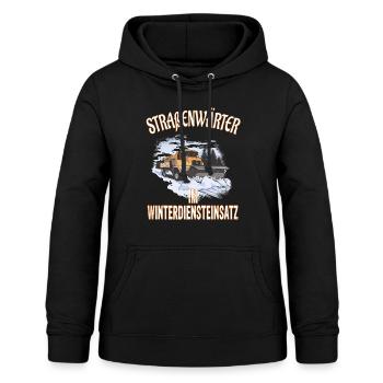 Straßenwärter Im Winterdiensteinsatz LKW - Frauen Hoodie - Schwarz - Vorne - AI Model Female 172 light (172cm)