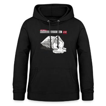 Währenddessen in China - Umgefallener Sack Reis - Frauen Hoodie - Schwarz - Vorne - AI Model Female 172 light (172cm)