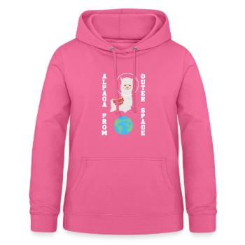 Alpaca From Outer Space Huacaya Pako Lama Alpaka - Frauen Hoodie - Pink - Vorne - AI Model Female 172 light (172cm)