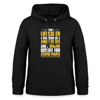 Sauveteur sauvetage aquatique sauveteur - Sweat à capuche Femme - noir - Devant - AI Model Female 172 light (172cm)
