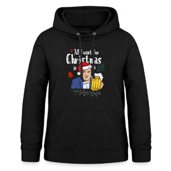 All i want for Christmas is a Beer - Söder Politik - Frauen Hoodie - Schwarz - Vorne - AI Model Female 172 light (172cm)