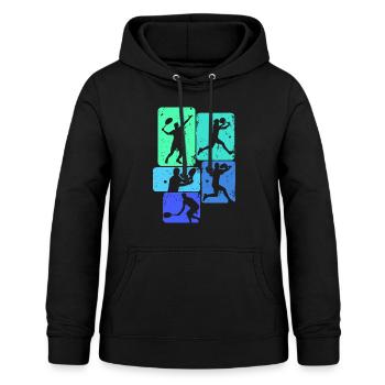 Tennis Tennisspieler Kinder Jungen - Frauen Hoodie - Schwarz - Vorne - AI Model Female 172 light (172cm)