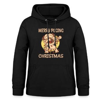 Merry Puging Christmas - Dabbing Mops - Frauen Hoodie - Schwarz - Vorne - AI Model Female 172 light (172cm)