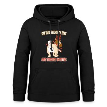 On the Naughty List - Pug Lovers Christmas - Women's Hoodie - black - Front - AI Model Female 172 light (172cm)