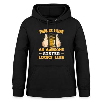 This is what an sister looks like - Frauen Hoodie - Schwarz - Vorne - AI Model Female 172 light (172cm)