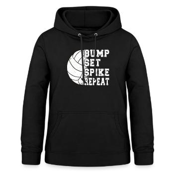 Volleyball spielen - Bump Set Spike Repeat - Frauen Hoodie - Schwarz - Vorne - AI Model Female 172 light (172cm)
