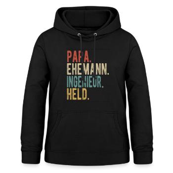 Ingenieur Papa Ehemann Held - Frauen Hoodie - Schwarz - Vorne - AI Model Female 172 light (172cm)