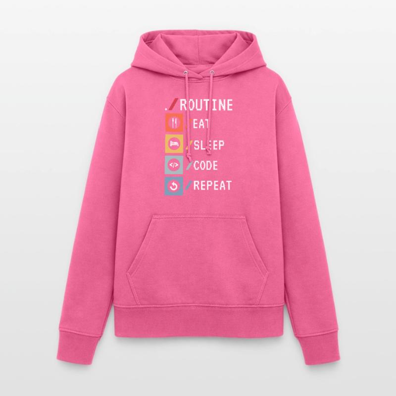 Routine Eat Sleep Code Repeat Developer Coder Sweat à capuche Femme