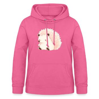 Süßer Vintage Igel - Frauen Hoodie - Pink - Vorne - AI Model Female 172 light (172cm)