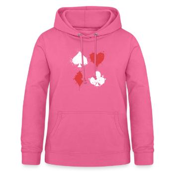 Vintage-Pokerspiel | Kartenspieler - Frauen Hoodie - Pink - Vorne - AI Model Female 172 light (172cm)