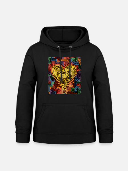 HERZ STRASSENKUNST - Frauen Hoodie - Schwarz