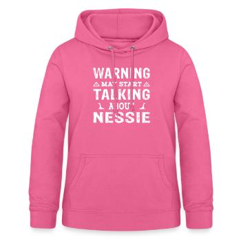 Warning may start talking about Nessie - Frauen Hoodie - Pink - Vorne - AI Model Female 172 light (172cm)