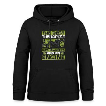 The Best Therapist Has 4 Wheels Bauer Biobauer - Frauen Hoodie - Schwarz - Vorne - AI Model Female 172 light (172cm)